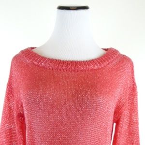 Alice & Olivia Scoop Neck coral red sweater S